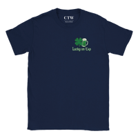 Load image into Gallery viewer, Lucky On Tap with Shamrock Flag T-Shirt: St. Patrick's Day